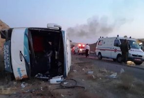 واژگونی اتوبوس در تبریز ۲۲ مصدوم بر جا گذاشت
