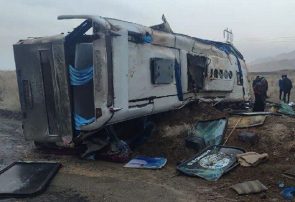 واژگونی اتوبوس با ۱۳ مصدوم در جاده اهر – کلیبر