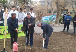 آئین نهال‌کاری در هنرستان کشاورزی تبریز به مناسبت هفته درختکاری
